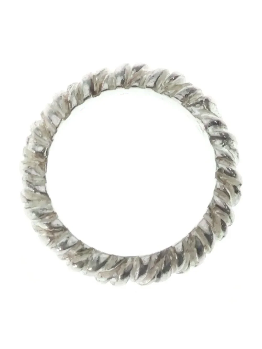 Hermes Vintage Twist Rope Motif Ring Silver